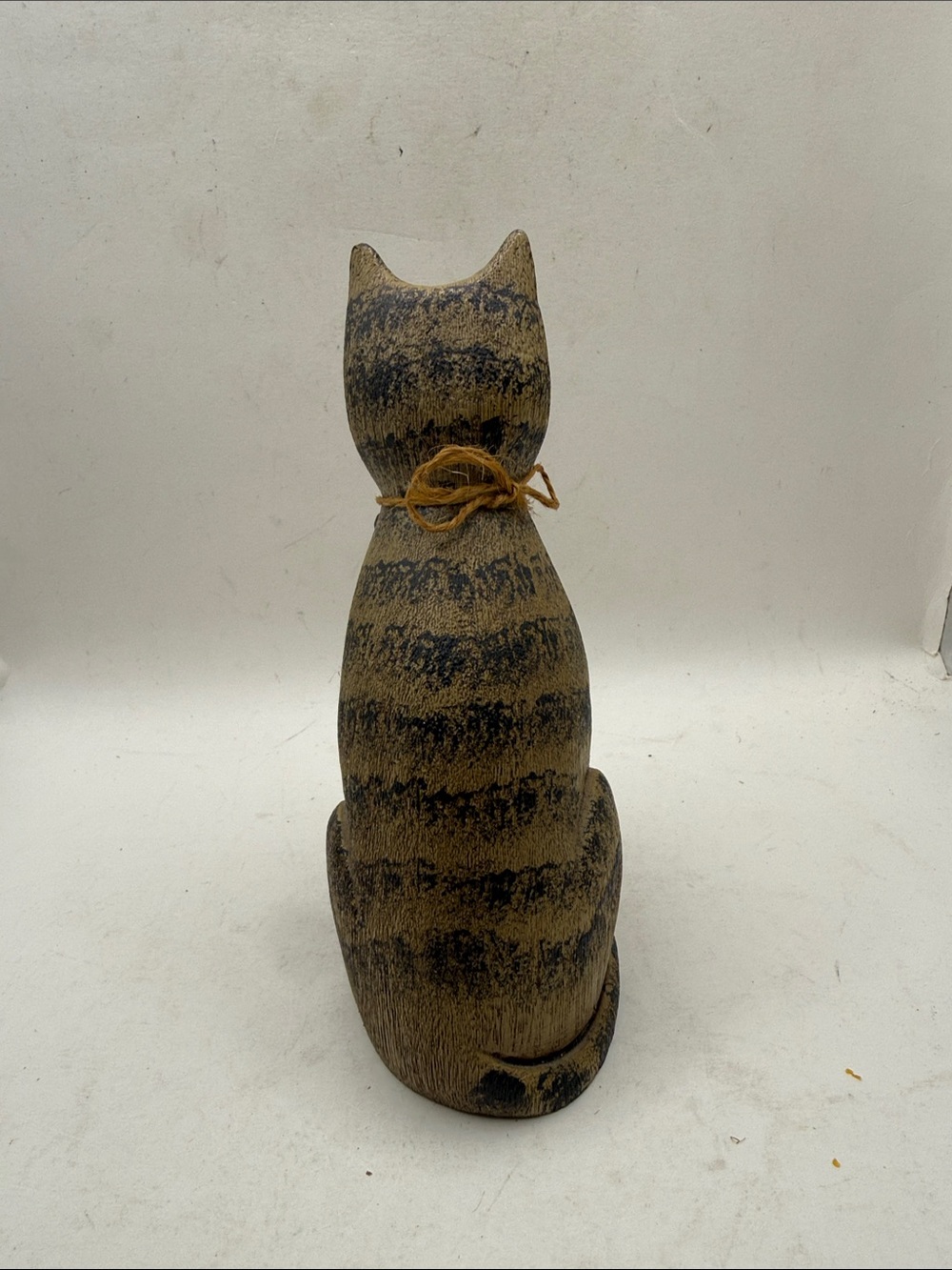 Vtg Signed Pat Croy Primitive Cat Folk Art Rustic Farmhouse Decor Collectible - Picture 5 of 12